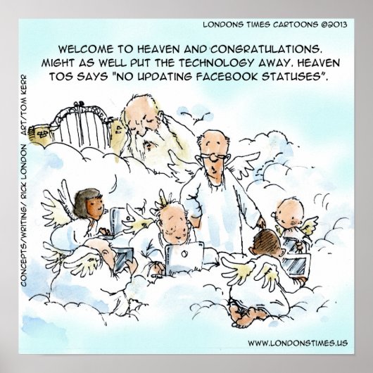 Grappige Update facebook Status In De Hemel Poster (Voorkant)