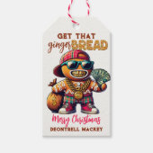 Grappige Urban Hip Hop Gingerbread Man Kerstmis Cadeaulabel (Voorkant)