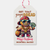 Grappige Urban Hip Hop Gingerbread Man Kerstmis Cadeaulabel (Achterkant)
