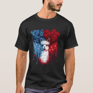 Grappige USA 4 juli lama op patriottische Amerikaa T-shirt