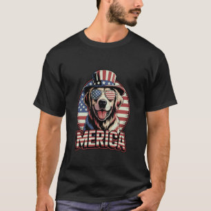 Grappige USA Golden Retriever Merica 4 juli Hond T-shirt