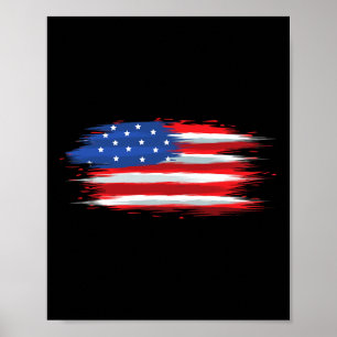Grappige Usa Vlag Patriottische 4e Juli Onafhankel Poster