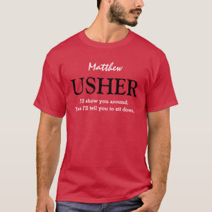 Grappige Usher  Wedding Party V03 RED T-shirt