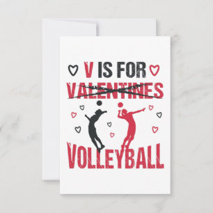 Grappige V is voor Volleybal Valentijnsdag Cadeau Kaart