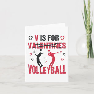 Grappige V is voor Volleybal Valentijnsdag Cadeau Kaart