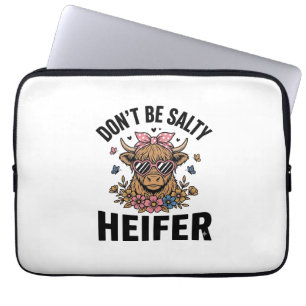 Grappige vaarskoe bloem vlinder vintage ontwerp_1 laptop sleeve