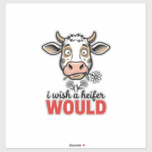 Grappige Vaarzenkoe Vintage Gravure Shirt Ontwerp_ Sticker