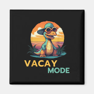Grappige Vacay Mode Schattigee Dinosaurus Familie  Magneet