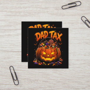Grappige Vader Belasting Halloween Pompoen Vierkante Visitekaartje