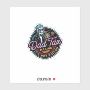Grappige Vader Belasting Skelet Vintage Gravure Sh Sticker