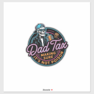 Grappige Vader Belasting Skelet Vintage Gravure Sh Sticker