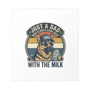 Grappige Vader Duitse Herdersmelk Retro T-shirt On Notitieblok
