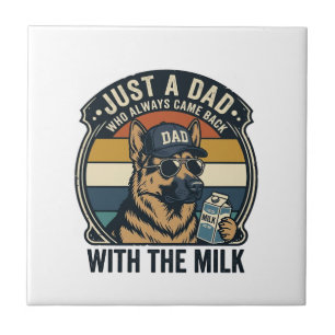 Grappige Vader Duitse Herdersmelk Retro T-shirt On Tegeltje