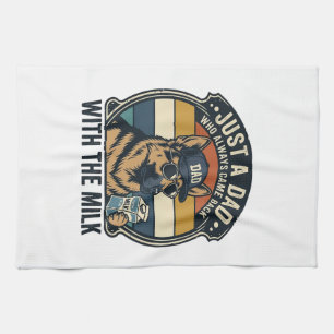 Grappige Vader Duitse Herdersmelk Retro T-shirt On Theedoek