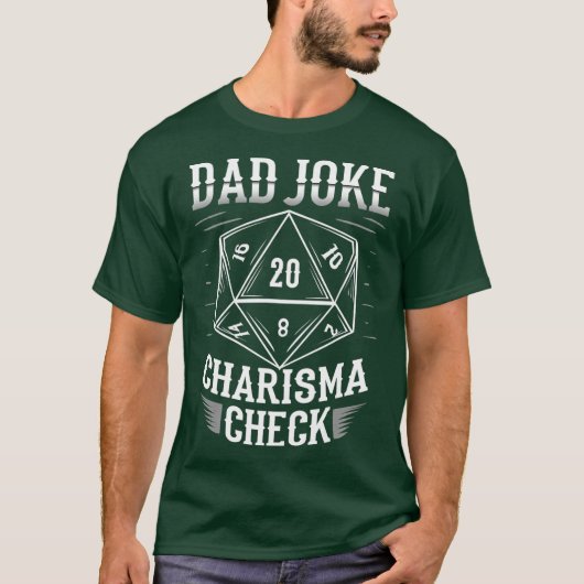 Grappige vader Joke Charisma Check D20 RPG Dungeon T-shirt (Voorkant)
