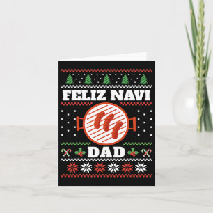 Grappige vader Kerstmis BBQ Feliz Navi Dad Uggly Kaart