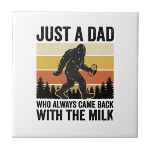 Grappige vader kwam terug met de melk vintage shir tegeltje