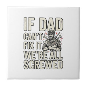 Grappige Vader Mechanic Als Vader Het Niet Kan Rep Tegeltje