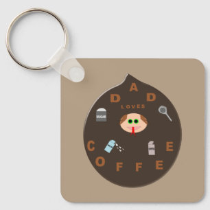 Grappige vader monster houdt van koffie op maat sleutelhanger