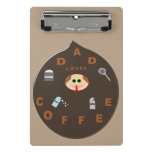 Grappige Vader Monster Liefhebber van Koffie Mini  Klembord