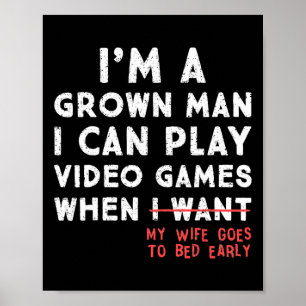 Grappige vader vader gamer ik kan videogames spele poster