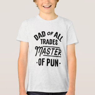 Grappige vader van alle beroepen Master of Pun Fat Tri-Blend Shirt