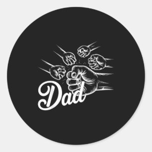 Grappige vader van vier peuters Kinderen Vaderdag Ronde Sticker