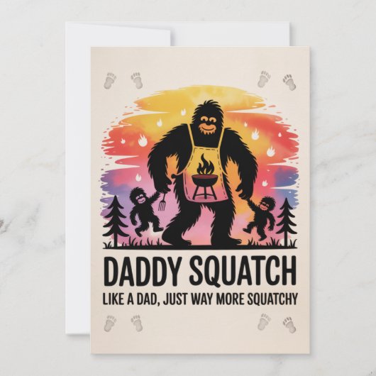 Grappige vader Verjaardag Bigfoot Sasquatch Grill Feestdagenkaart (Voorkant)