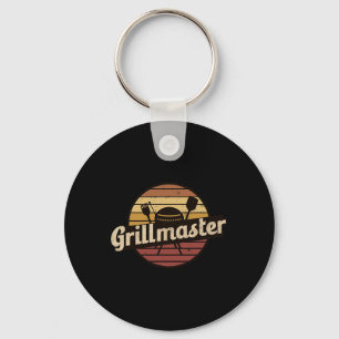 Grappige vader vintage ontwerp grillmaster vaderda sleutelhanger