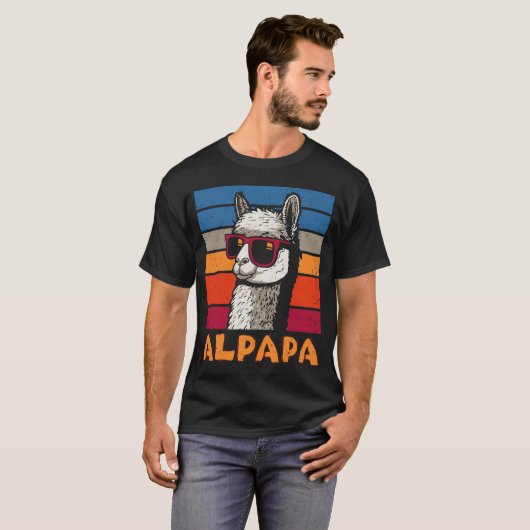 Grappige Vaderdag Alpapa Llama Alpaca Gift Dad T-shirt (Voorkant volledig)