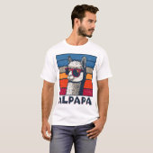 Grappige Vaderdag Alpapa Llama Alpaca papa cadeau T-shirt (Voorkant volledig)