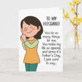 Grappige Vaderdag Bericht Voor Mijn Man Humor Kaart (Gele Bloem)