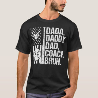 Grappige Vaderdag Dada Papa Bruh Baseball T-shirt