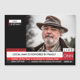 Grappige Vaderdag 🎉 Fake TV Nieuws Magnetische Ka