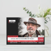 Grappige Vaderdag Kaart 🎉 Fake TV Nieuws (Staand voorkant)