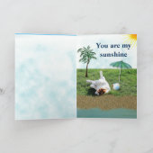 Grappige Vaderdag Kaart w / Zonnebaden Basset Houn (Binnen)