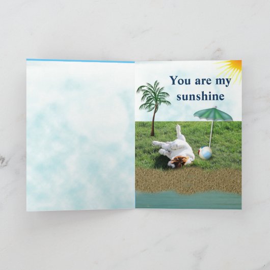 Grappige Vaderdag Kaart w / Zonnebaden Basset Houn (Binnen)