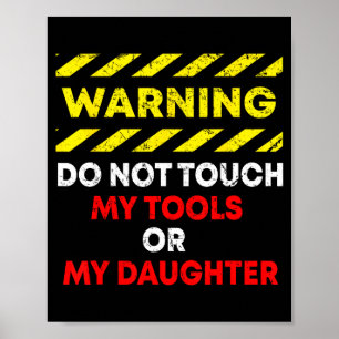Grappige Vaderdag Papa Cadeau Kleding Waarschuwing Poster