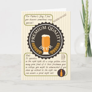 Grappige Vaderdag Retro Beer Label voor Dad in Law Kaart