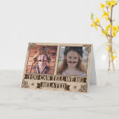 Grappige Vaderdag snor aangepaste familie foto's Kaart (Gele Bloem)