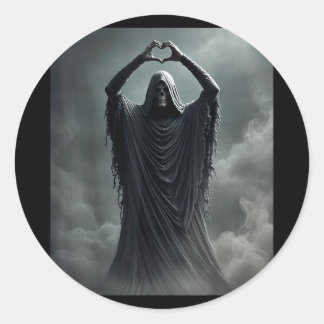 Grappige vaderdag spook hart handen eng gezicht ronde sticker