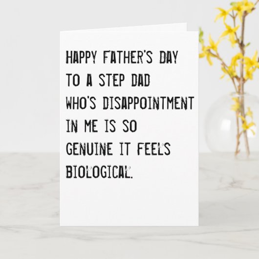 Grappige Vaderdag Stiefvader Kaart (Gele Bloem)