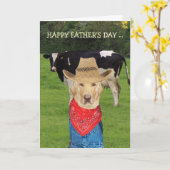 Grappige  Vaderdag voor de boer Kaart (Gele Bloem)