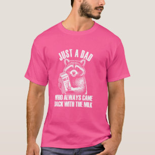 Grappige Vaderdag Wasbeer, Grappige Melk, Ontspoor T-shirt