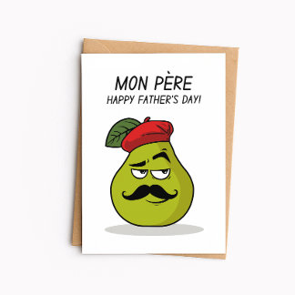 Grappige Vaderdagkaart – Mon Père Peer Puns Kaart