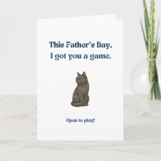 Grappige Vaderdagkaart voor kattenvaders Grijze ka Kaart
