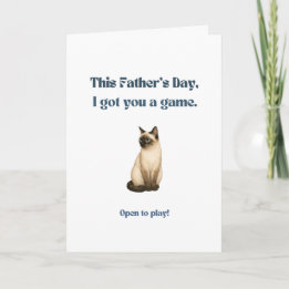 Grappige Vaderdagkaart voor kattenvaders Siamese Kaart