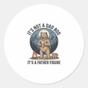 Grappige Vaderfiguur Beer Kamperen Vector Design_1 Ronde Sticker