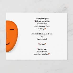 Grappige Vadergrap over Apen Mensen Bananen Dochte Briefkaart