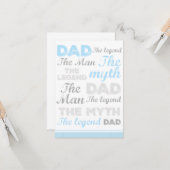 Grappige vadersdagkaarten, De man de mythe Papa Kaart (Voorkant / Achterkant in situ)